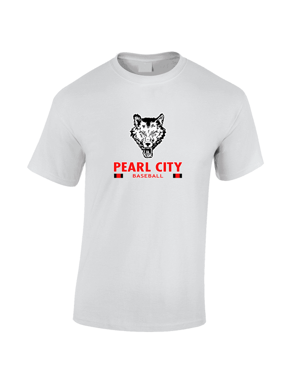 Pearl City HS Baseball Stacked - Cotton T-Shirt