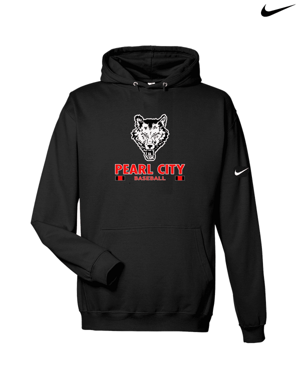 Pearl City HS Baseball Stacked - Nike Club Fleece Hoodie