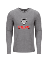 Pearl City HS Baseball Stacked - Tri-Blend Long Sleeve