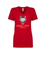 Pearl City HS Baseball Stacked - Womens Vneck