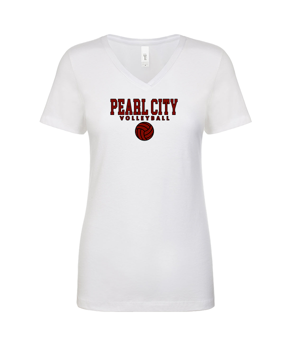 Pearl City HS Volleyball Block - Womens V-Neck