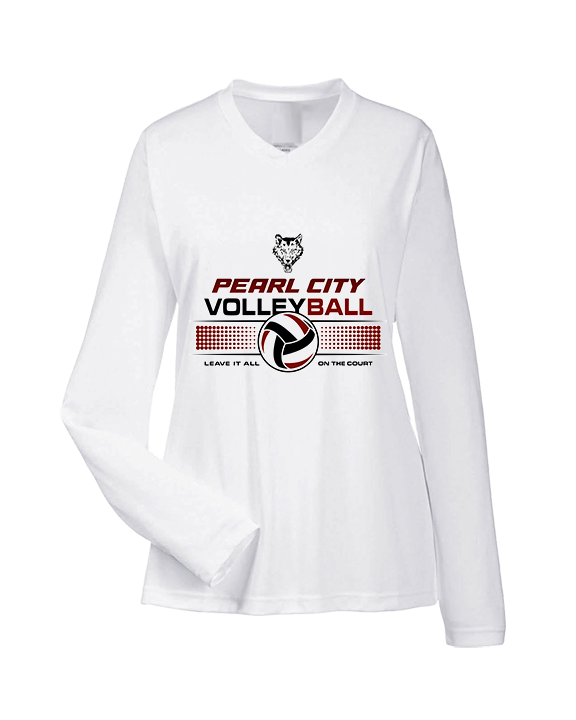 Pearl City HS Volleyball Leave It On The Court - Womens Performance Longsleeve