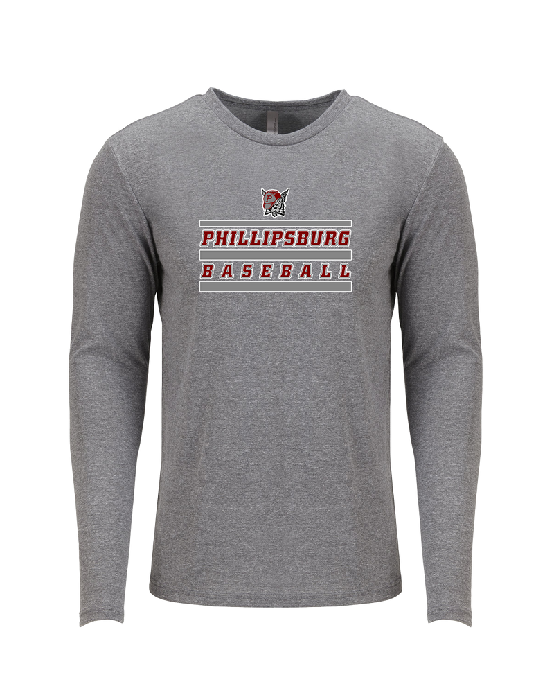 Phillipsburg HS Baseball Logo 2 - Tri Blend Long Sleeve