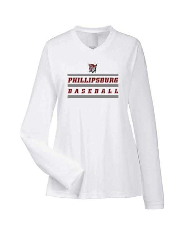 Phillipsburg HS Baseball Logo 2 - Womens Performance Long Sleeve
