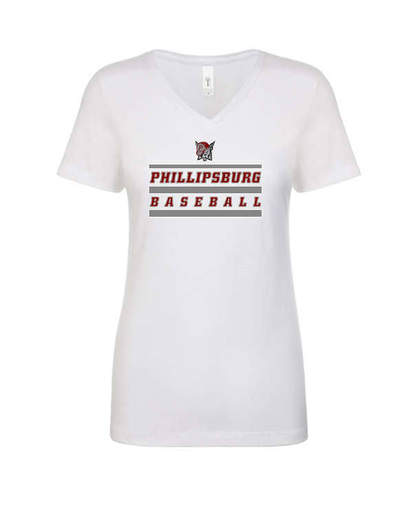 Phillipsburg HS Baseball Logo 2 - Womens V-Neck