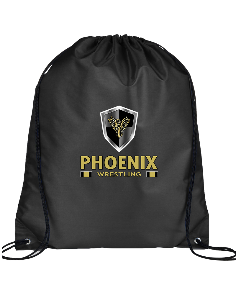 Phoenix Wrestling Club Girls Wrestling Stacked - Drawstring Bag