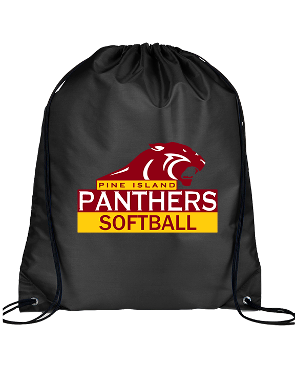 Pine Island HS Softball Logo - Drawstring Bag