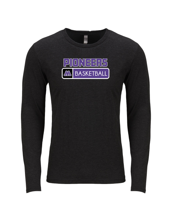 Pioneer HS Girls Basketball Pennant - Tri Blend Long Sleeve