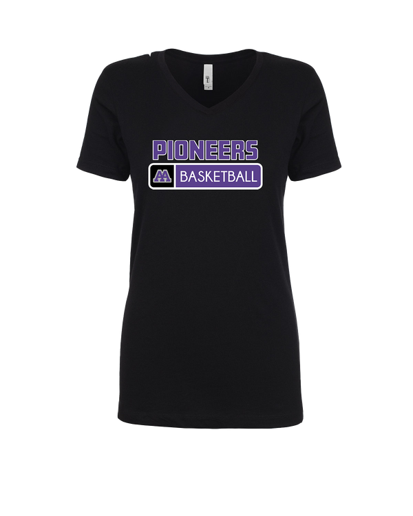 Pioneer HS Girls Basketball Pennant - Womens V-Neck