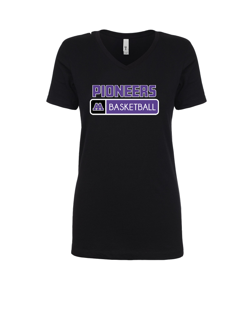 Pioneer HS Girls Basketball Pennant - Womens V-Neck