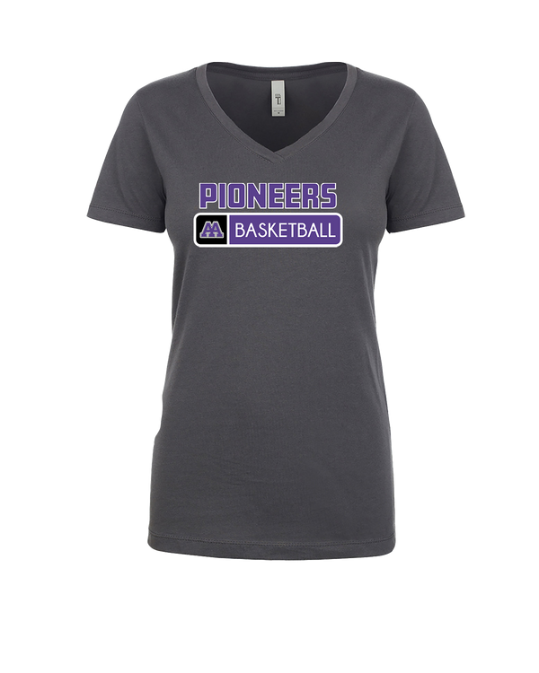 Pioneer HS Girls Basketball Pennant - Womens V-Neck