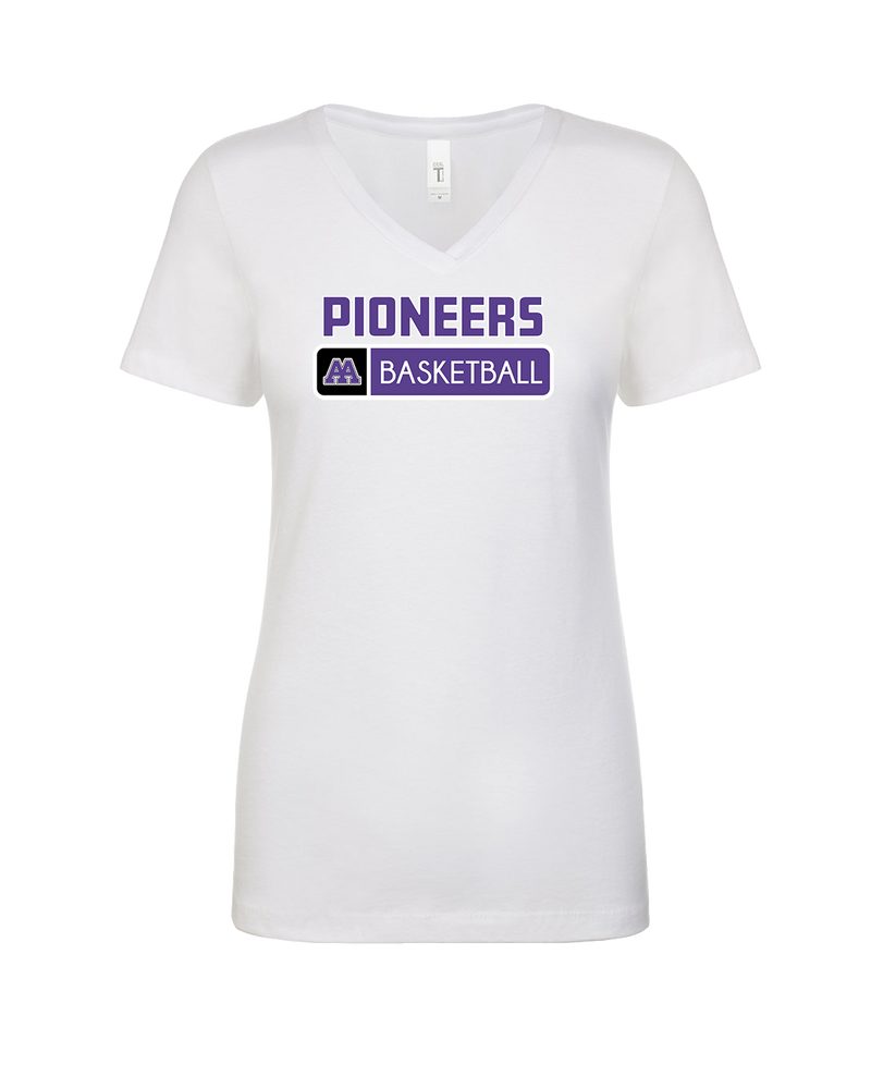 Pioneer HS Girls Basketball Pennant - Womens V-Neck