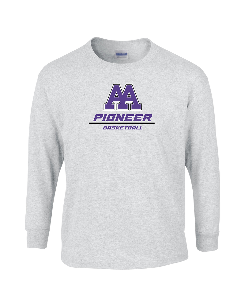 Pioneer HS Girls Basketball Split - Mens Basic Cotton Long Sleeve