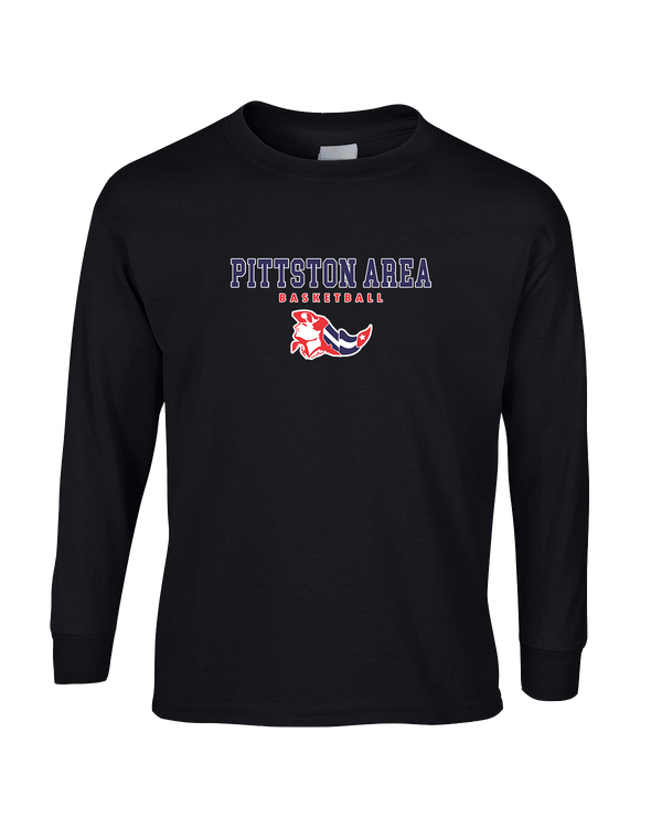 Pittston Area HS Boys Basketball Block - Mens Basic Cotton Long Sleeve