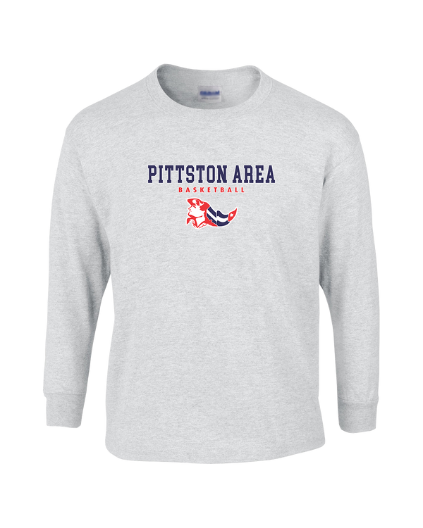Pittston Area HS Boys Basketball Block - Mens Basic Cotton Long Sleeve