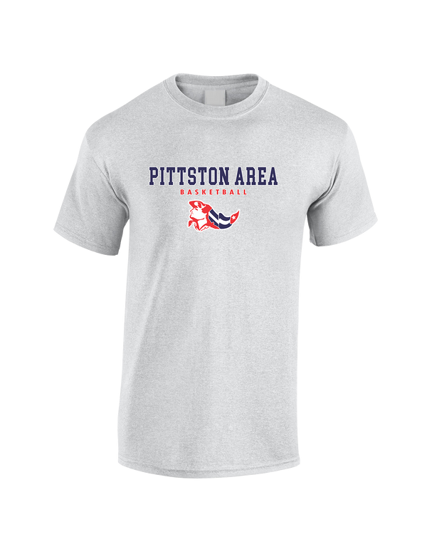 Pittston Area HS Boys Basketball Block - Cotton T-Shirt