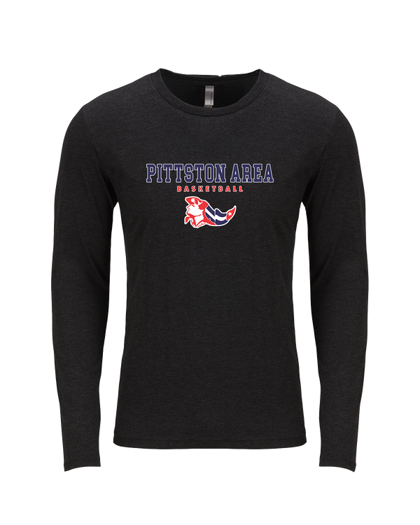 Pittston Area HS Boys Basketball Block - Tri Blend Long Sleeve