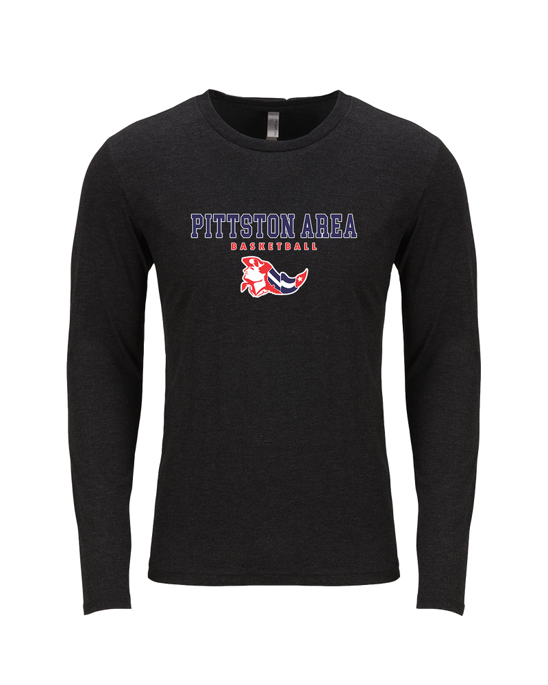 Pittston Area HS Boys Basketball Block - Tri Blend Long Sleeve