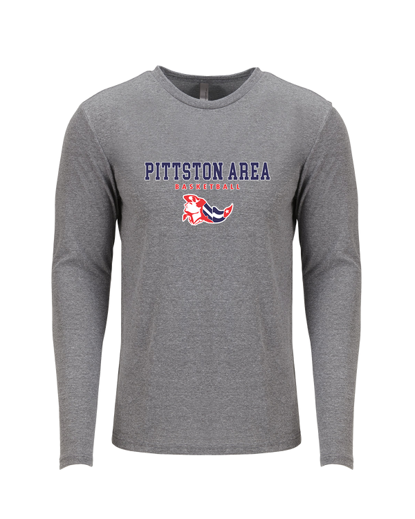 Pittston Area HS Boys Basketball Block - Tri Blend Long Sleeve