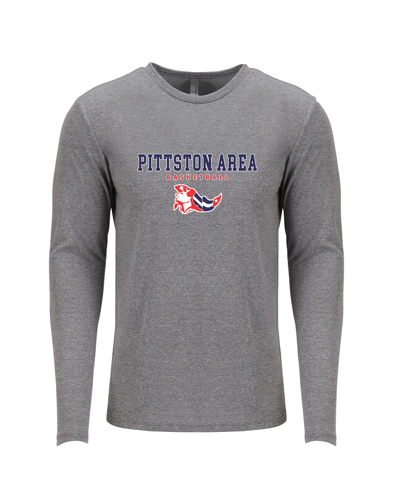 Pittston Area HS Boys Basketball Block - Tri Blend Long Sleeve
