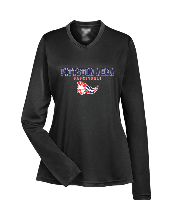 Pittston Area HS Boys Basketball Block - Womens Performance Long Sleeve