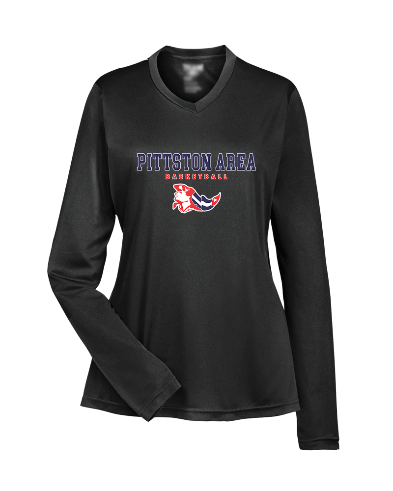 Pittston Area HS Boys Basketball Block - Womens Performance Long Sleeve