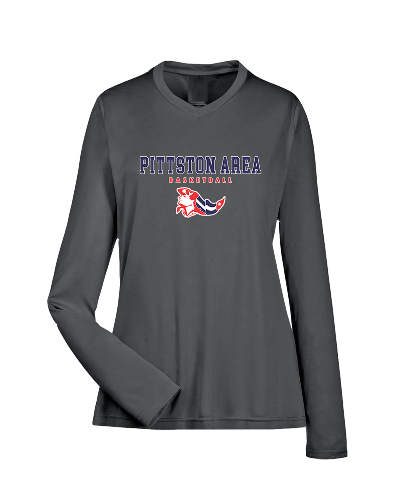 Pittston Area HS Boys Basketball Block - Womens Performance Long Sleeve