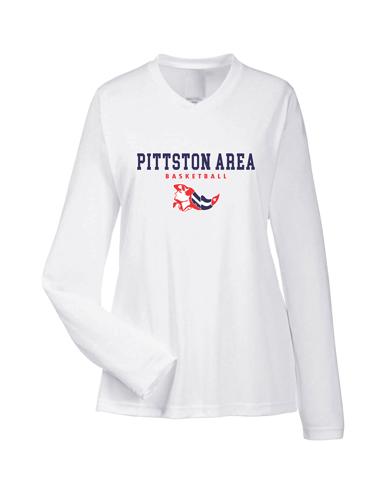 Pittston Area HS Boys Basketball Block - Womens Performance Long Sleeve