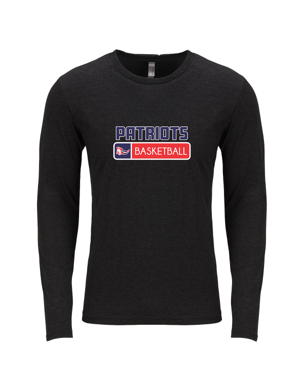 Pittston Area HS Boys Basketball Pennant - Tri Blend Long Sleeve