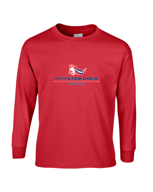 Pittston Area HS Boys Basketball Split - Mens Basic Cotton Long Sleeve
