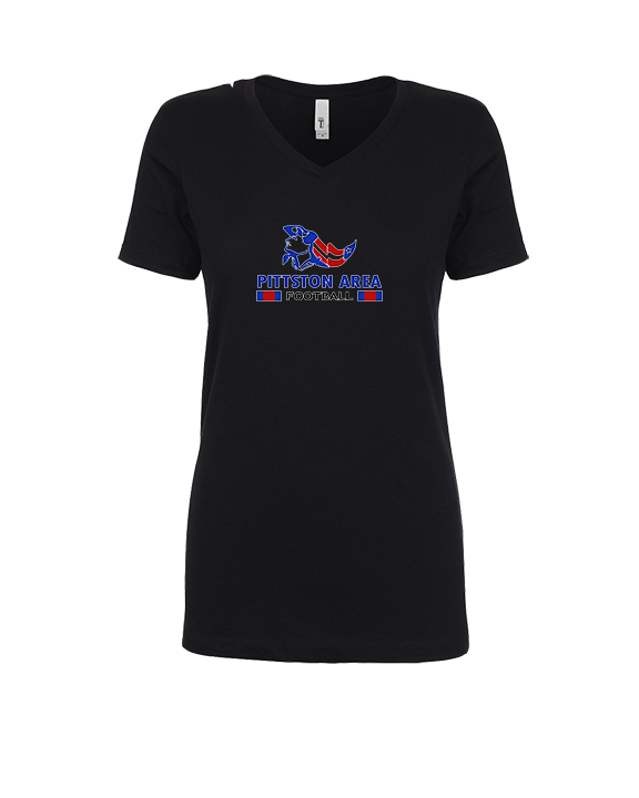 Pittston Area HS Football Stacked - Womens Vneck
