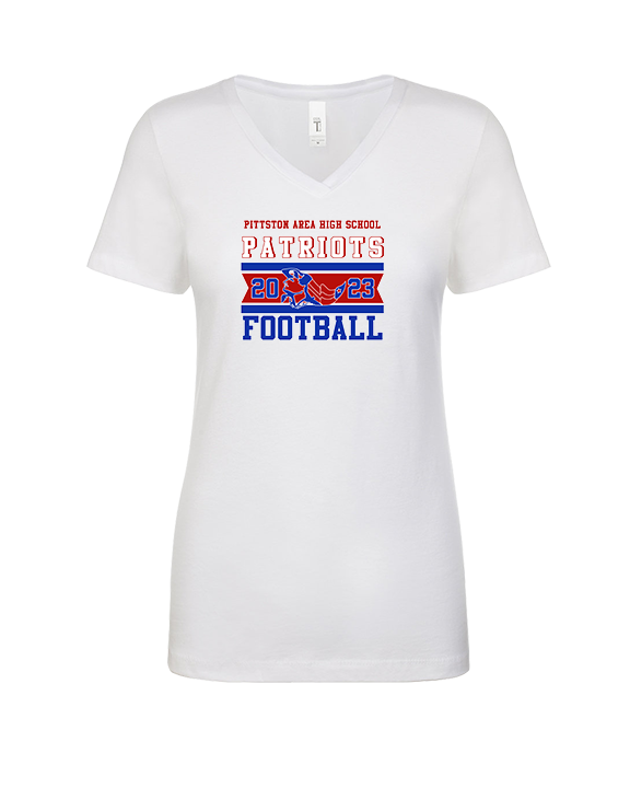 Pittston Area HS Football Stamp - Womens Vneck