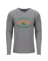 Plainfield East HS Boys Volleyball Curve - Tri-Blend Long Sleeve