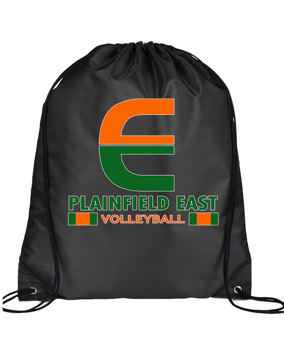 Plainfield East HS Boys Volleyball Stacked - Drawstring Bag
