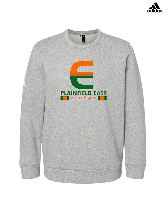 Plainfield East HS Boys Volleyball Stacked - Mens Adidas Crewneck