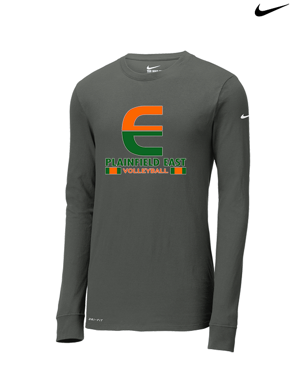 Plainfield East HS Boys Volleyball Stacked - Mens Nike Longsleeve