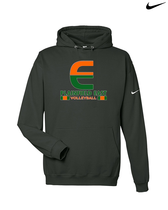 Plainfield East HS Boys Volleyball Stacked - Nike Club Fleece Hoodie
