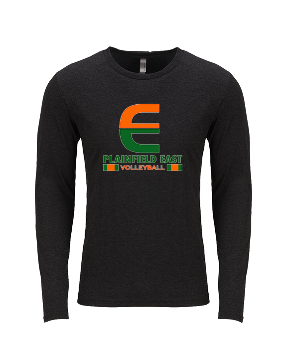 Plainfield East HS Boys Volleyball Stacked - Tri-Blend Long Sleeve