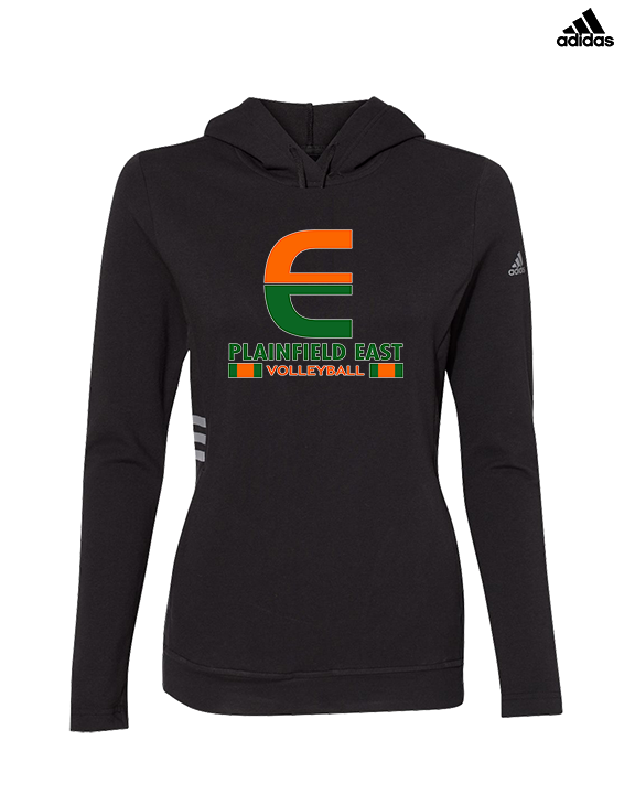 Plainfield East HS Boys Volleyball Stacked - Womens Adidas Hoodie