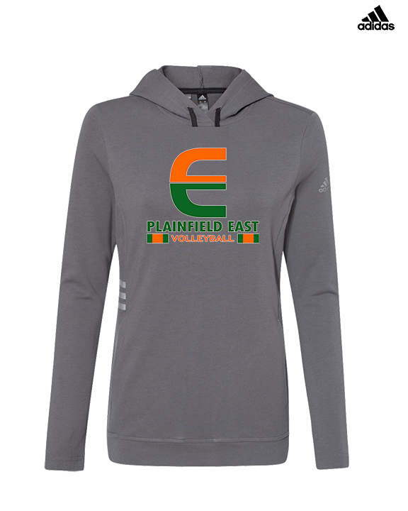 Plainfield East HS Boys Volleyball Stacked - Womens Adidas Hoodie