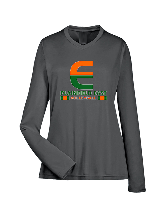 Plainfield East HS Boys Volleyball Stacked - Womens Performance Longsleeve