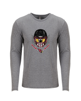 Plainfield HS Football Skull Crusher - Tri-Blend Long Sleeve