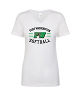 Port Washington HS Softball Curve - Womens V-Neck