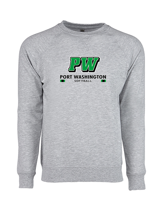 Port Washington HS Softball Stacked - Crewneck Sweatshirt