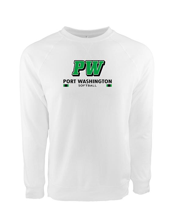 Port Washington HS Softball Stacked - Crewneck Sweatshirt