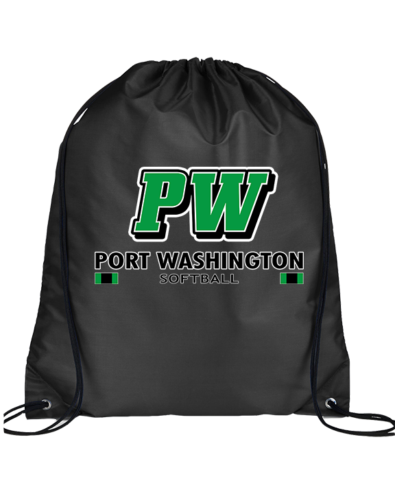 Port Washington HS Softball Stacked - Drawstring Bag