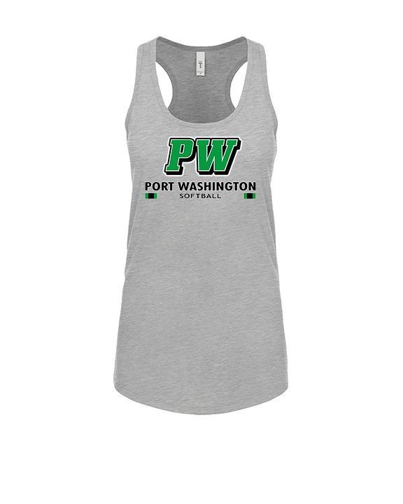 Port Washington HS Softball Stacked - Womens Tank Top