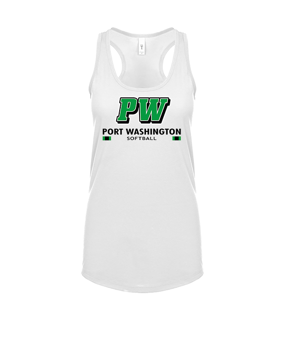 Port Washington HS Softball Stacked - Womens Tank Top