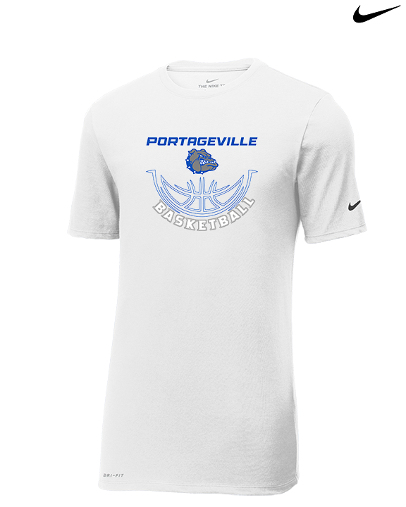 Portageville HS Boys Basketball Outline - Mens Nike Cotton Poly Tee