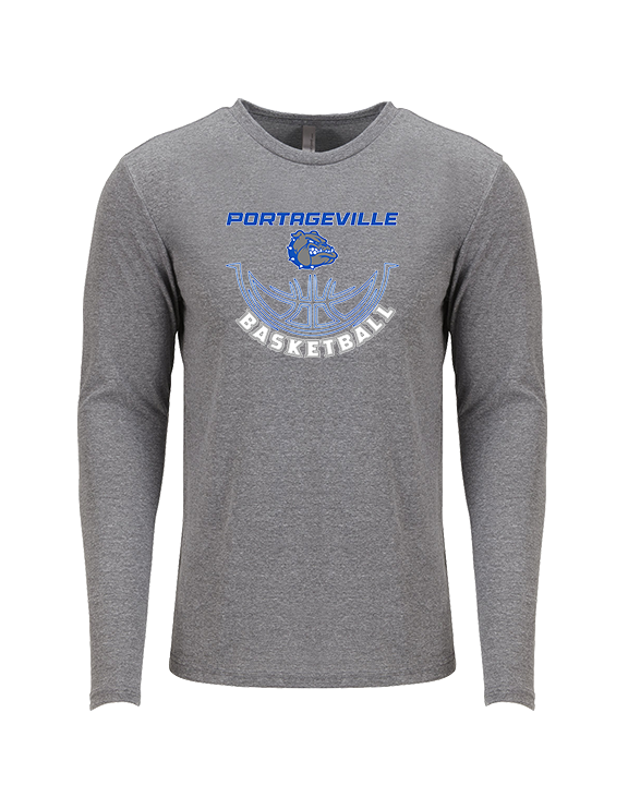Portageville HS Boys Basketball Outline - Tri-Blend Long Sleeve